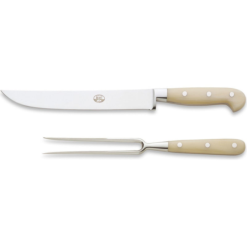 Coltellerie Berti Carving Set | Ivory Lucite Handles-557