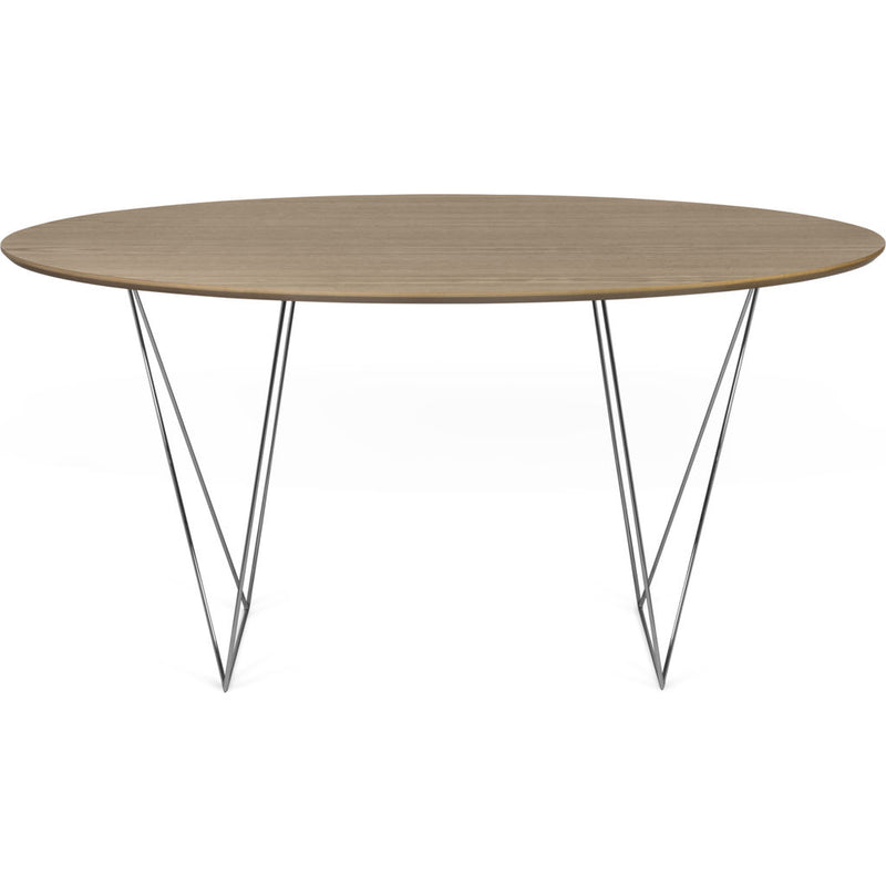 TemaHome Row 150 Round Trestle Dining Table | Walnut / Chrome 9500.053542