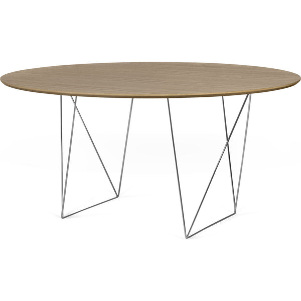 TemaHome Row 150 Round Trestle Dining Table | Walnut / Chrome 9500.053542