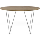 TemaHome Row 120 Round Trestle Dining Table | Walnut / Chrome 9500.053603