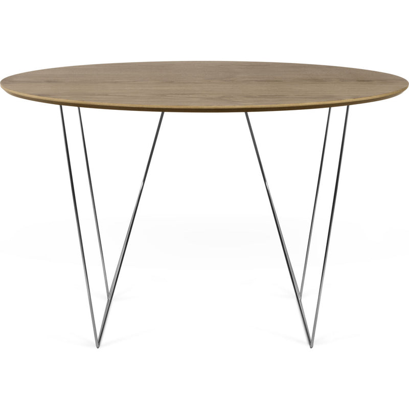 TemaHome Row 120 Round Trestle Dining Table | Walnut / Chrome 9500.053603