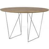 TemaHome Row 120 Round Trestle Dining Table | Walnut / Chrome 9500.053603