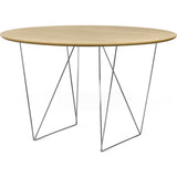 TemaHome Row 120 Round Trestle Dining Table | Oak / Chrome 9500.053634