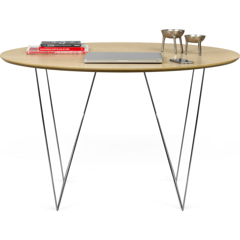 TemaHome Row 120 Round Dining Table | Oak / Chrome