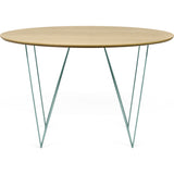 TemaHome Row 120 Round Trestle Dining Table | Oak / Sea Green Steel 9500.053641