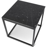 TemaHome Prairie 20X20 Marble End Table | Black Marble Top / Black Lacquered Steel Legs 059042-PRAIRIE20MAR