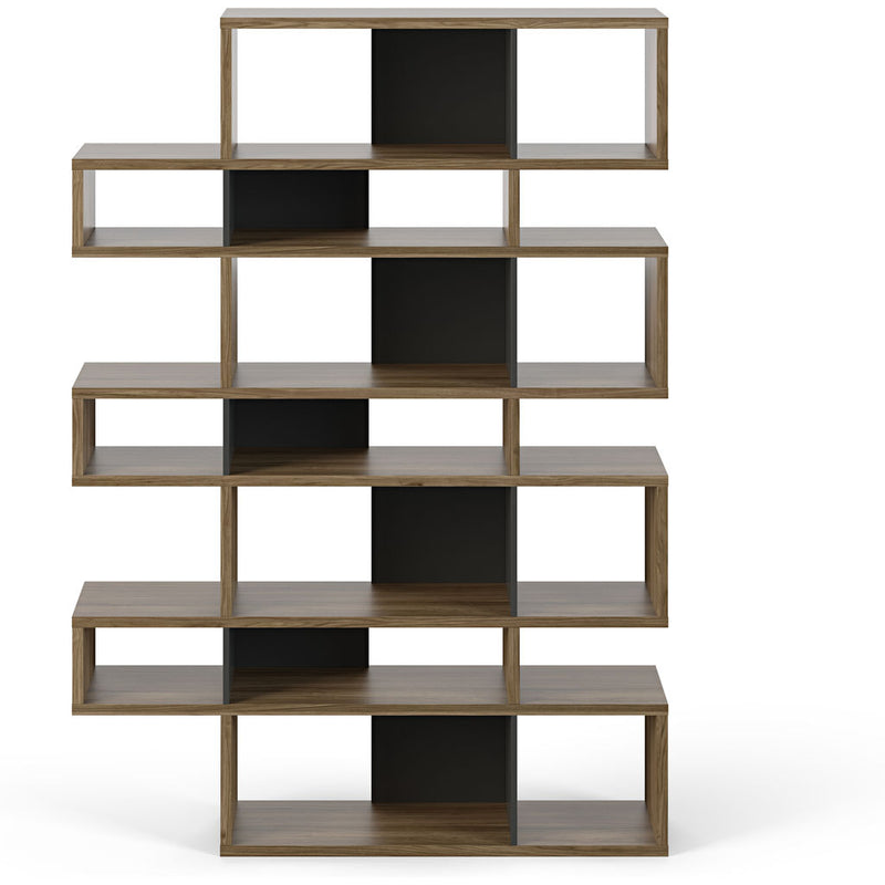 TemaHome London 003 Compostition Bookcase | Walnut Frame, Pure Black Backs 9500.314797