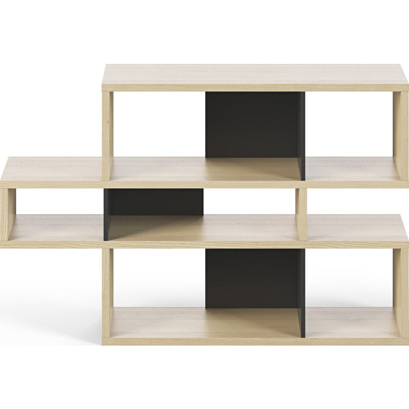 TemaHome London Composition Bookcase 2010-001 | Oak Frame, Pure Black Backs 098020-LONDON1