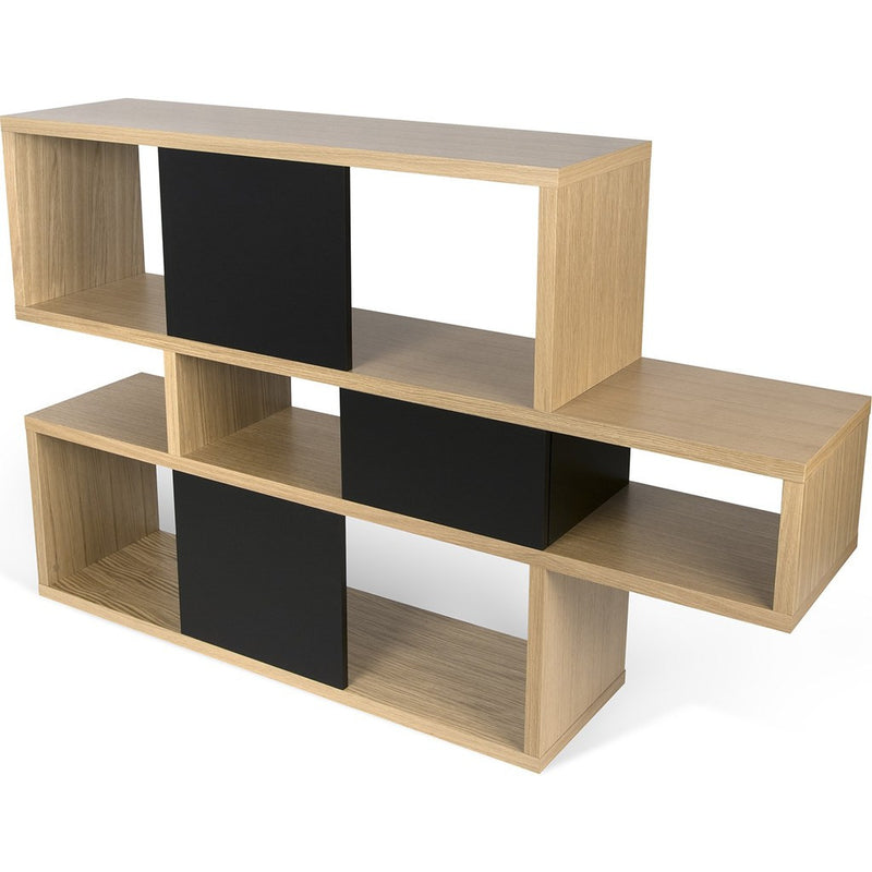 TemaHome London Composition Bookcase 2010-001 | Oak Frame, Pure Black Backs 098020-LONDON1