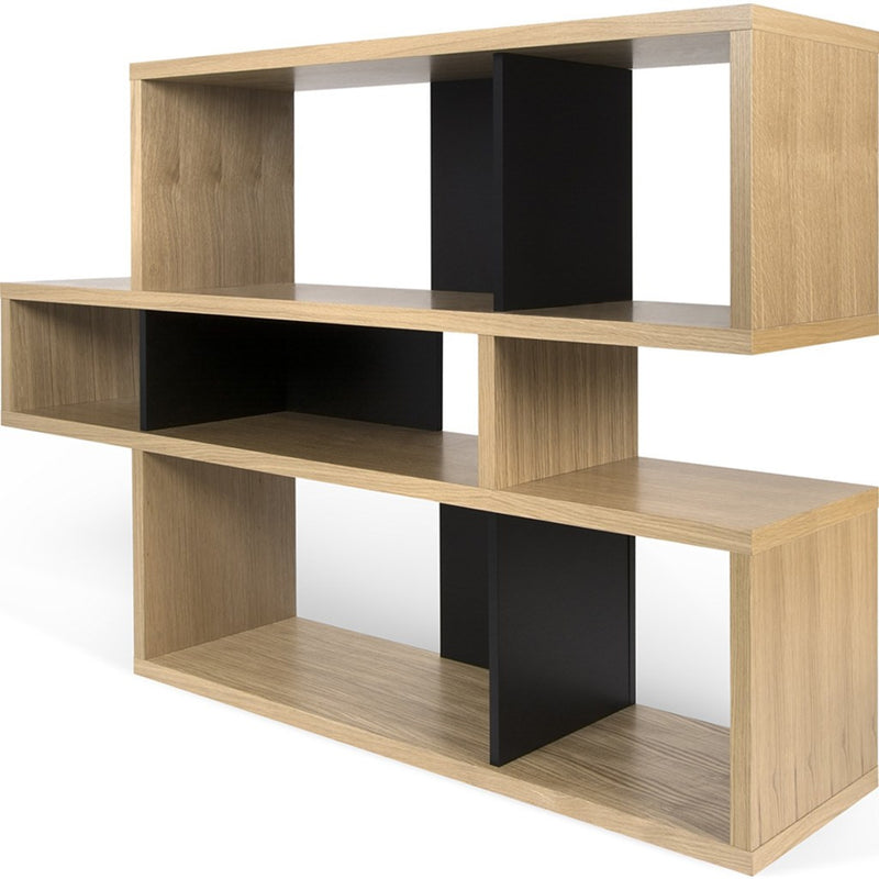 TemaHome London Composition Bookcase 2010-001 | Oak Frame, Pure Black Backs 098020-LONDON1