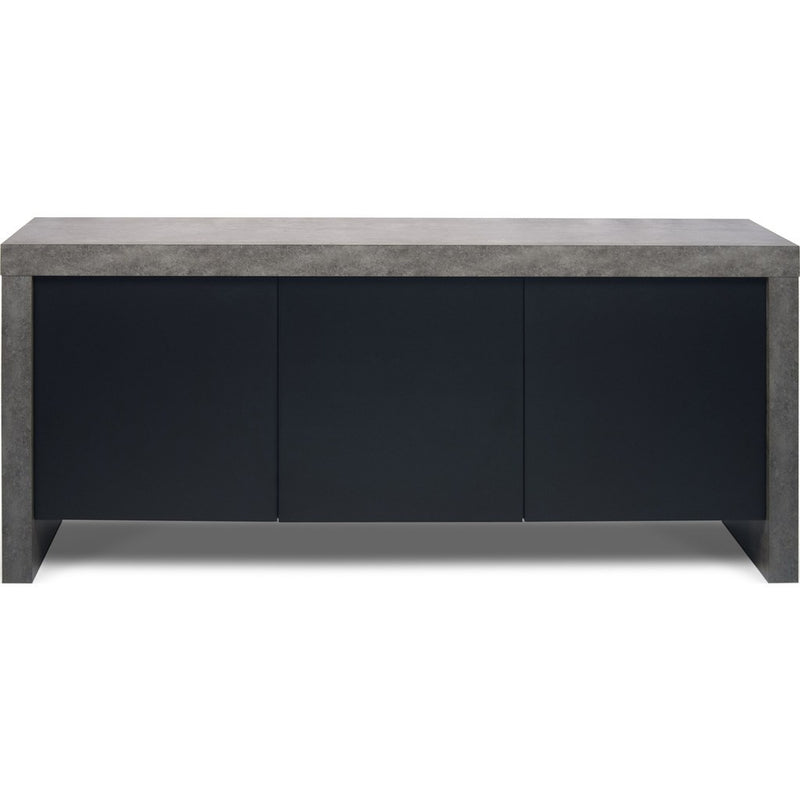 TemaHome Kobe 3 Door Sideboard | Concrete Look / Pure Black 071076-KOBE