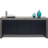 TemaHome Kobe 3 Door Sideboard | Concrete Look / Pure Black 071076-KOBE