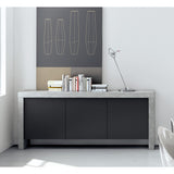 TemaHome Kobe 3 Door Sideboard | Concrete Look / Pure Black 071076-KOBE