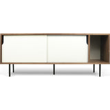 TemaHome Dann Sideboard | Walnut Frame, Pure White Doors, Black Lacquered Steel Feet 163011-DANN