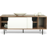 TemaHome Dann Sideboard | Walnut Frame, Pure White Doors, Black Lacquered Steel Feet 163011-DANN