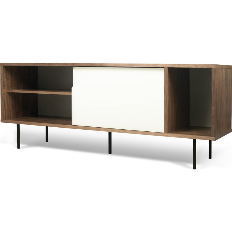 TemaHome Dann Sideboard | Walnut Frame, Pure White Doors, Black Lacquered Steel Feet 163011-DANN