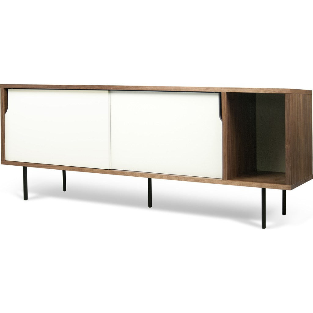 TemaHome Dann Sideboard Walnut Frame, Pure White Doors, Black Lacquered ...