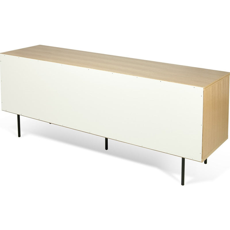 TemaHome Dann Sideboard | Oak Frame, Pure White Doors, Black Lacquered Steel Feet 163011-DANN