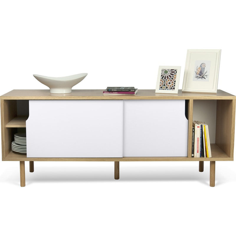 TemaHome Dann Sideboard | Oak Frame, Pure White Doors, Oak Feet 163011-DANN