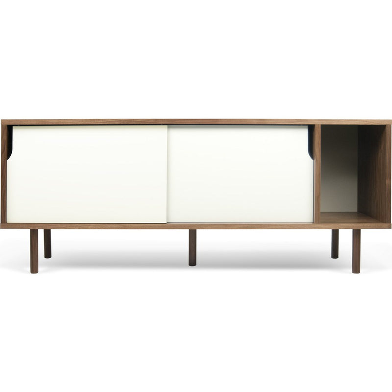 TemaHome Dann Sideboard | Walnut Frame, Pure White Doors, Walnut Feet 163011-DANN