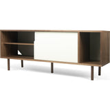 TemaHome Dann Sideboard | Walnut Frame, Pure White Doors, Walnut Feet 163011-DANN