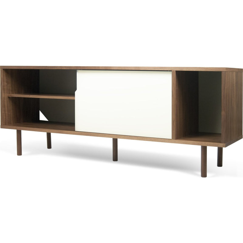 TemaHome Dann Sideboard | Walnut Frame, Pure White Doors, Walnut Feet 163011-DANN