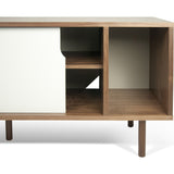 TemaHome Dann Sideboard | Walnut Frame, Pure White Doors, Walnut Feet 163011-DANN