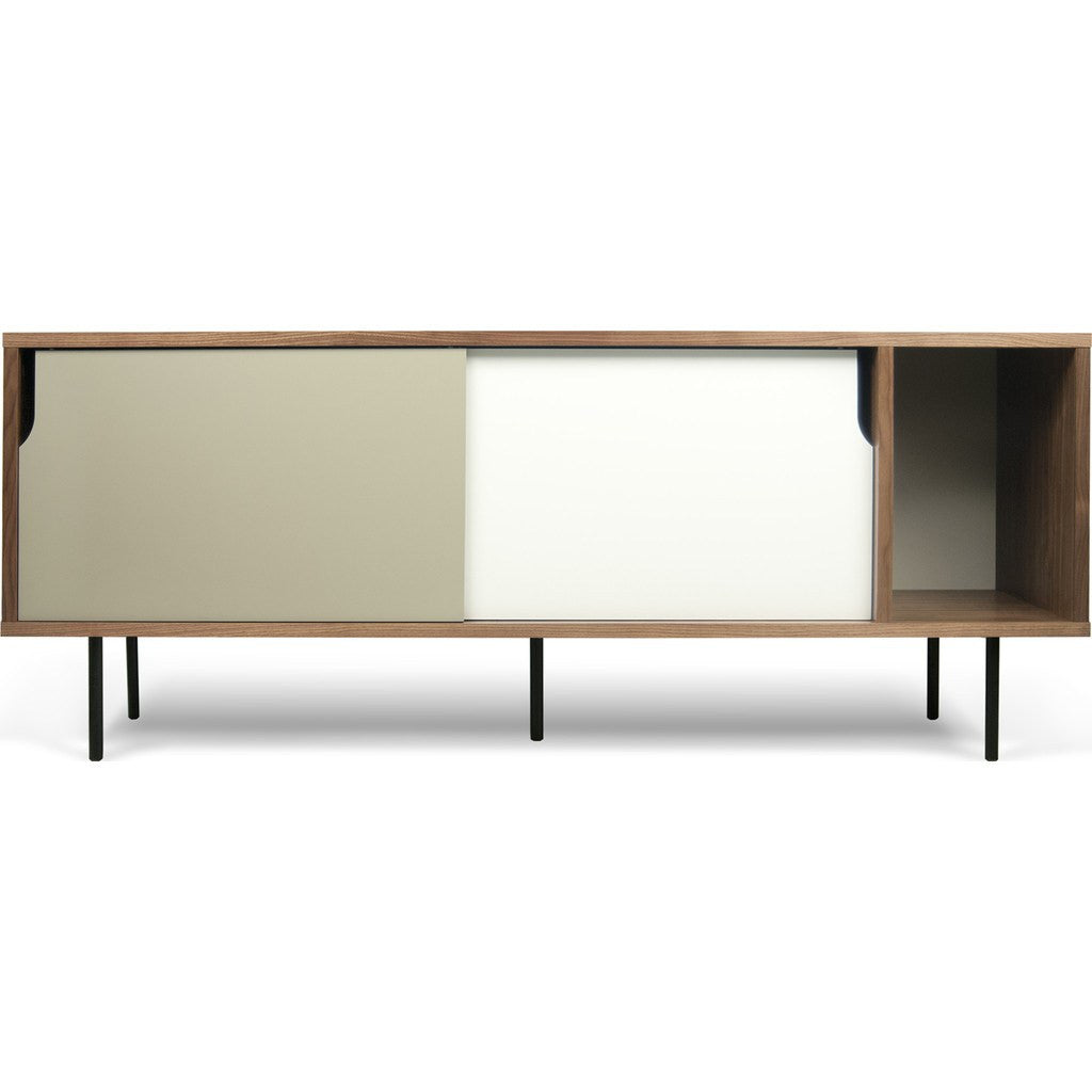 TemaHome Dann Sideboard Walnut Frame, Pure White/Matte Grey Doors ...