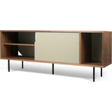 TemaHome Dann Sideboard | Walnut Frame, Pure White/Matte Grey Doors, Black Lacquered Steel Feet 163011-DANN