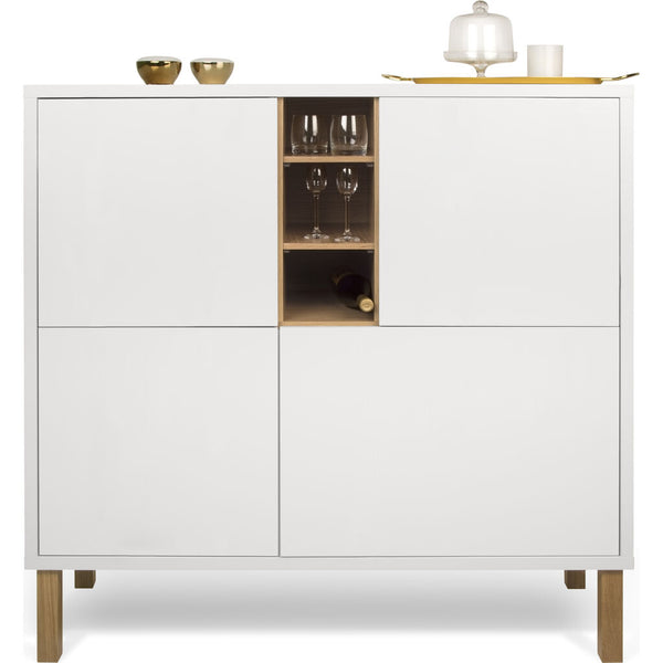 Temahome Niche Cupboard w/ Oak Legs | Pure White/Oak