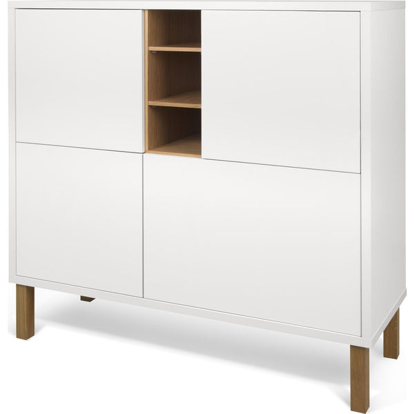 Temahome Niche Cupboard w/ Oak Legs | Pure White/Oak