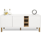 Temahome Niche Sideboard w/ Oak Legs | Pure White/Oak