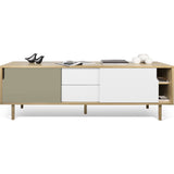 TemaHome Dann Sideboard 201 w/ Wood Legs | Oak / Pure White & Matte Grey 163082-DANN195