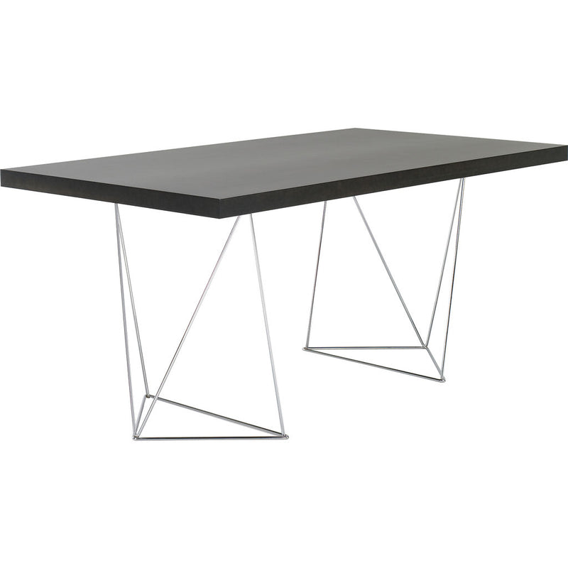 TemaHome Multi 160 Trestle Dining Table | Wenge / Chrome 9500.61107