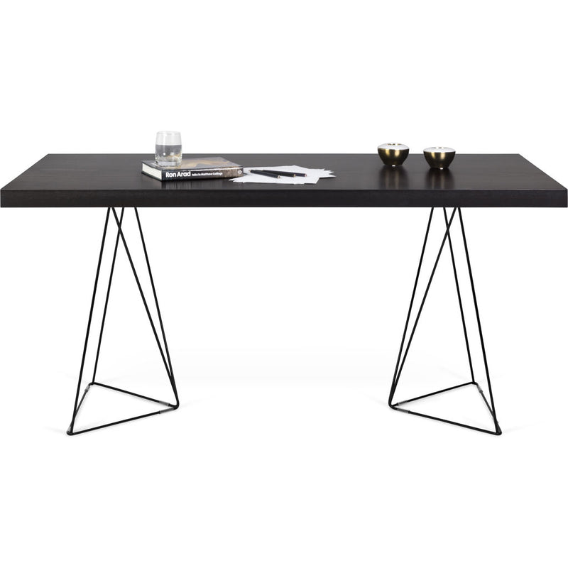 TemaHome Multi 180 Trestle Dining Table | Wenge / Black Lacquered Steel 9500.613838