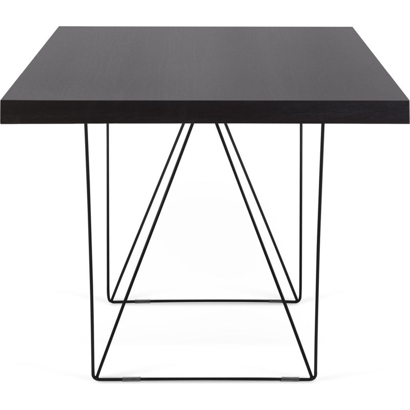 TemaHome Multi 180 Trestle Dining Table | Wenge / Black Lacquered Steel 9500.613838