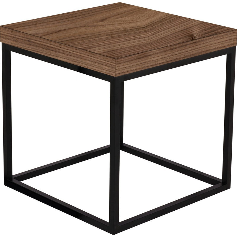 TemaHome Prairie 20X20 End Table | Walnut Top / Black Legs 059042-PRAIRIE20