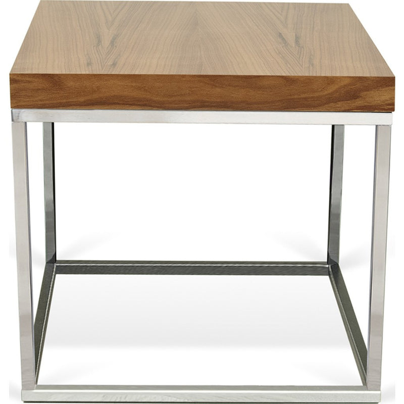 TemaHome Prairie 20X20 End Table | Walnut Top / Chrome Legs 059042-PRAIRIE20