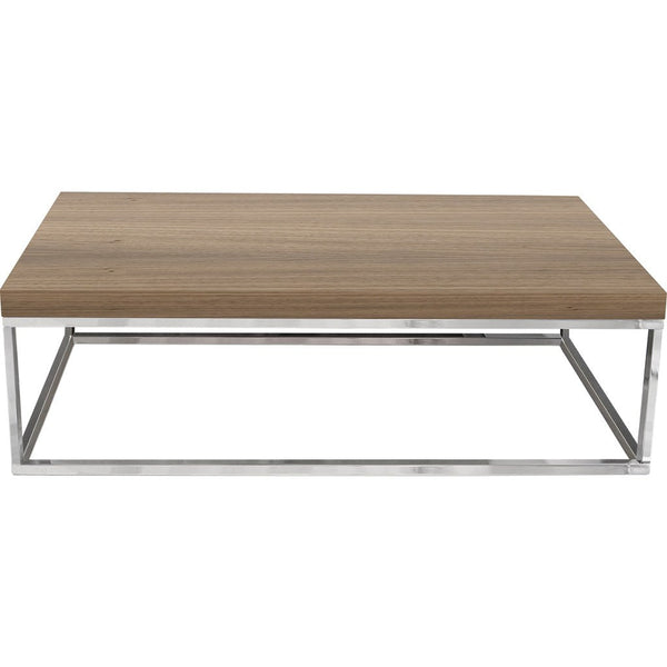 TemaHome Prairie 47X30 Coffee Table | Walnut Top / Chrome Legs 059042-PRAIRIE47