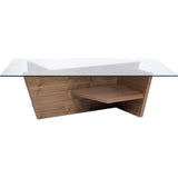 TemaHome Oliva Coffee Table | Walnut / Glass Top 9500.624469