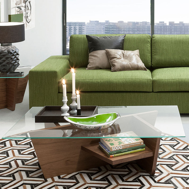 TemaHome Oliva Coffee Table | Walnut / Glass Top 9500.624469