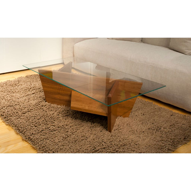 TemaHome Oliva Coffee Table | Walnut / Glass Top 9500.624469