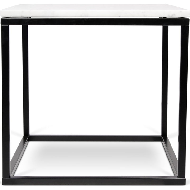 TemaHome Prairie 20X20 Marble End Table | White Marble Top/Black Lacquered Steel Legs 059042-PRAIRIE20MAR