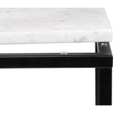 TemaHome Prairie 20X20 Marble End Table | White Marble Top/Black Lacquered Steel Legs 059042-PRAIRIE20MAR