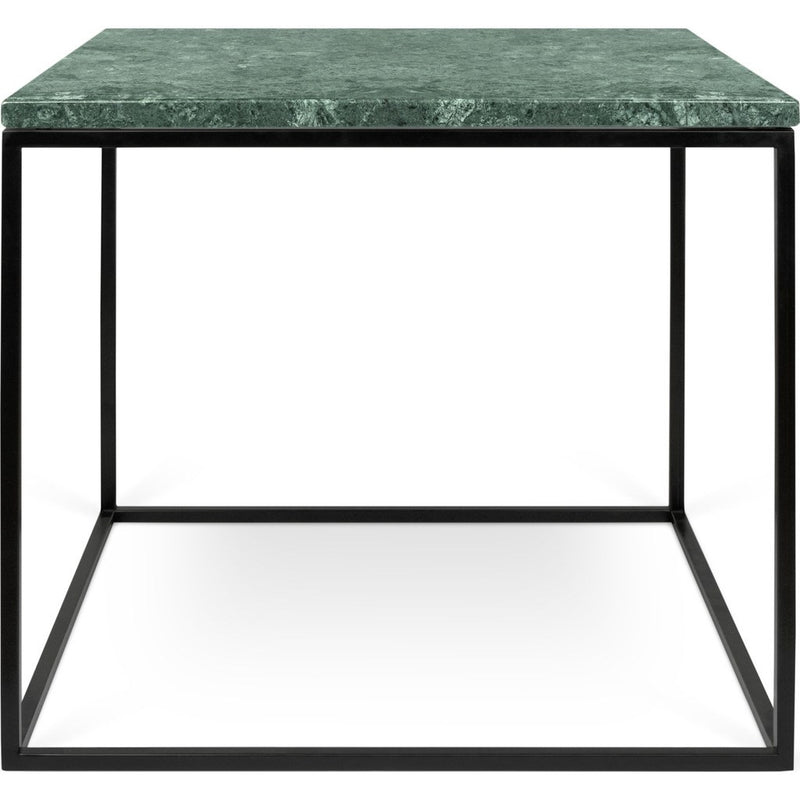 TemaHome Gleam 20x20 Marble Side Table | Green Marble / Black Lacquered Steel 187042-GLEAM20MAR