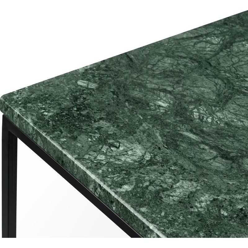 TemaHome Gleam 20x20 Marble Side Table | Green Marble / Black Lacquered Steel 187042-GLEAM20MAR