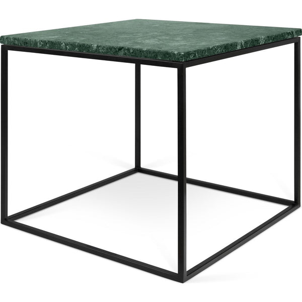 TemaHome Gleam 20x20 Marble Side Table | Green Marble / Black Lacquered Steel 187042-GLEAM20MAR