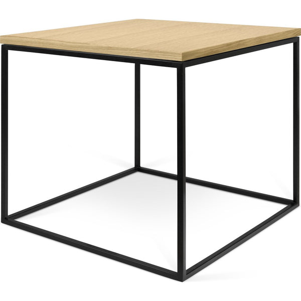 TemaHome Gleam 20x20 Side Table | Oak / Black Lacquered Steel 187042-GLEAM20