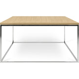 TemaHome Gleam 30x30 Coffee Table | Oak / Chrome 187042-GLEAM30