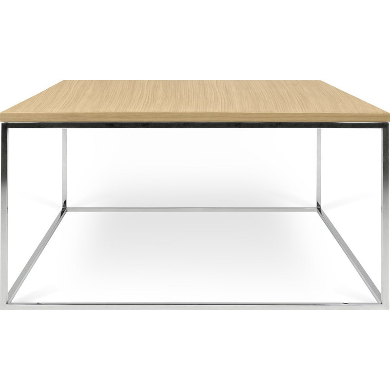 TemaHome Gleam 30x30 Coffee Table | Oak / Chrome 187042-GLEAM30